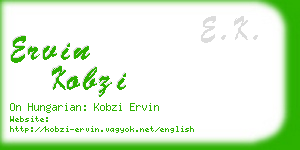 ervin kobzi business card